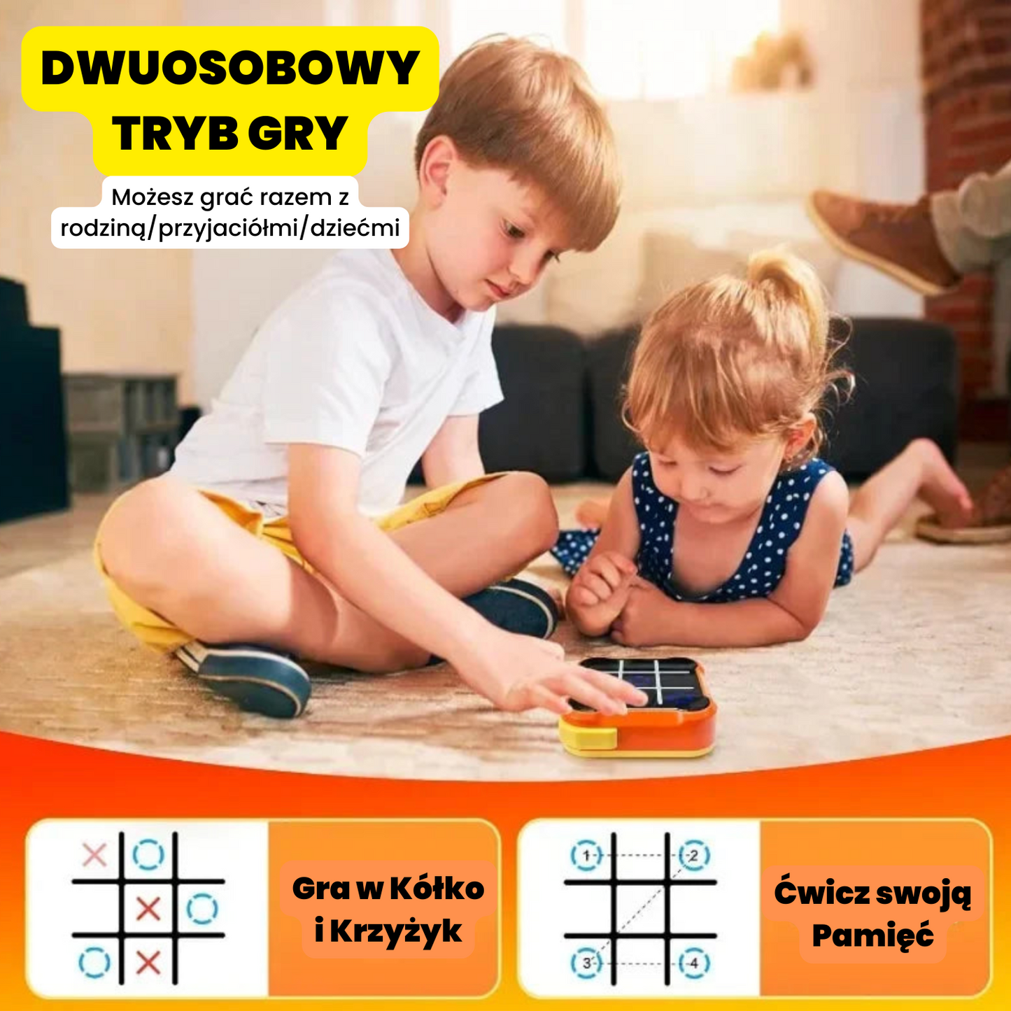 MindGrid™ Przenośne Kółko i Krzyżyk Dla Dzieci i Dorosłych