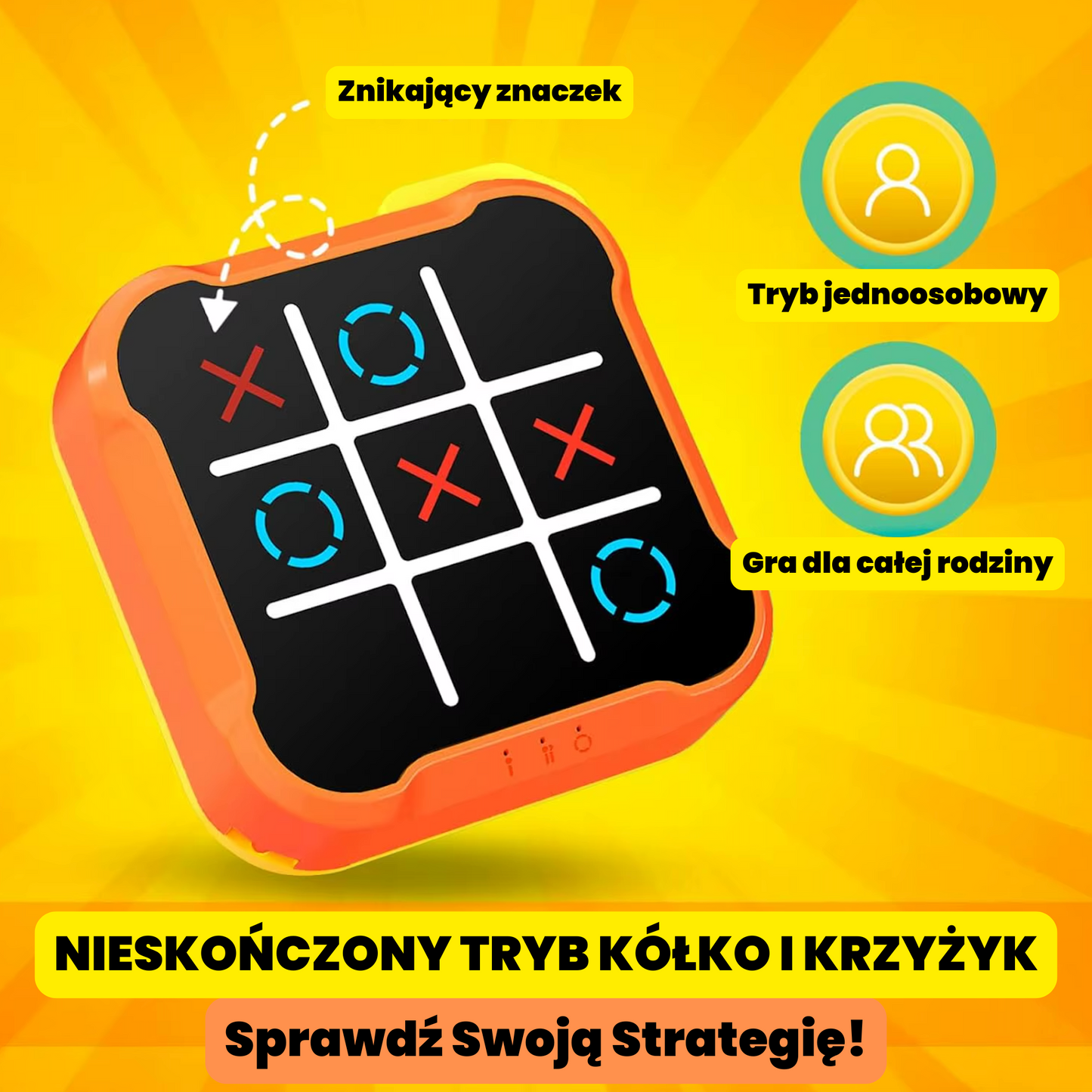 MindGrid™ Przenośne Kółko i Krzyżyk Dla Dzieci i Dorosłych